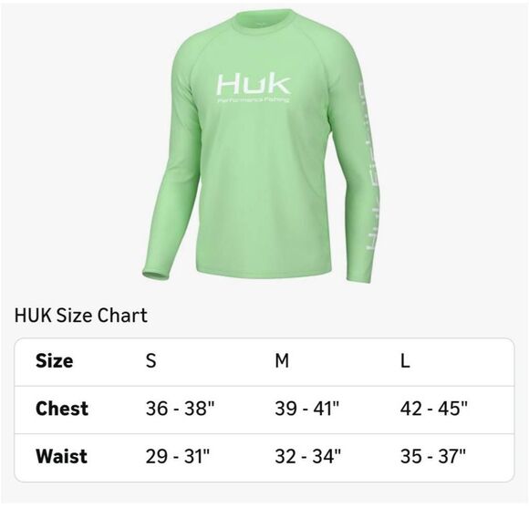 HUK Men's Pursuit Vented Long Sleeve Fishing Shirt (+30 UPF) NWT - Picture 5 of 13